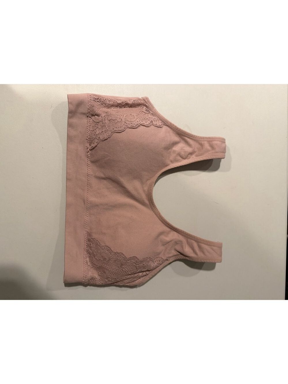 Laura Ashley Plus Size 1X Pink Lace Trim Bralette
